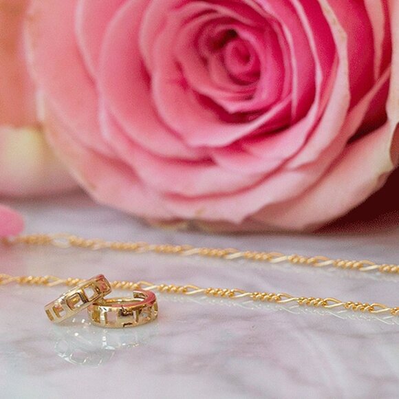 *PAIR* ELLETTE EARRINGS - SOLID 14K YELLOW GOLD - ARE YOU AM I - Picture 4 of 5